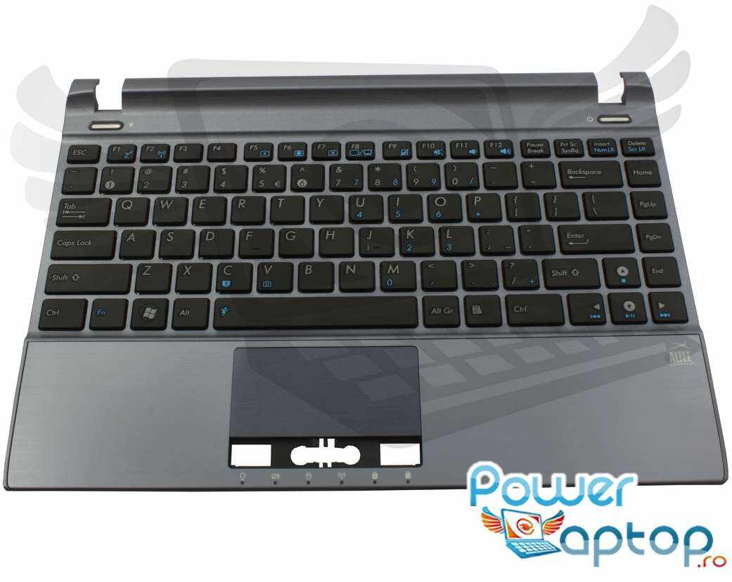 Tastatura Asus U24E neagra cu Palmrest argintiu metalizat